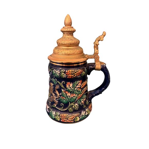 VTG HANDARBEIT EGON BAYWEST GERMAN LIDDED BEER STEIN  Limited Editon - Picture 1 of 9